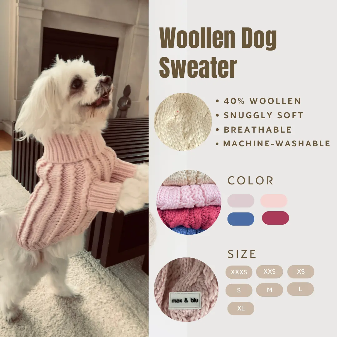 Woollen Dog Jumper / Sweater - Cream